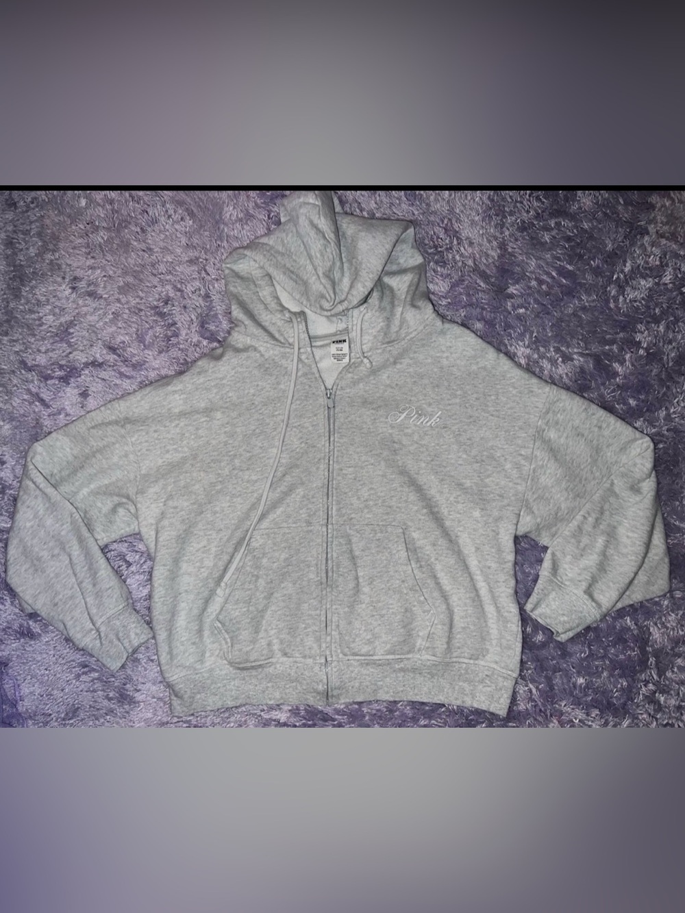 Victoria secret PINK heather Gray Zip-Up Hoodie SM